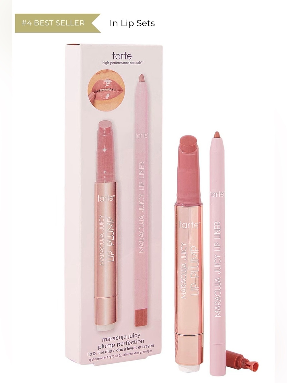 tarte Maracuja Juicy Lip Plump & Liner Duo — Primrose & Buff Lipliner **NIB**